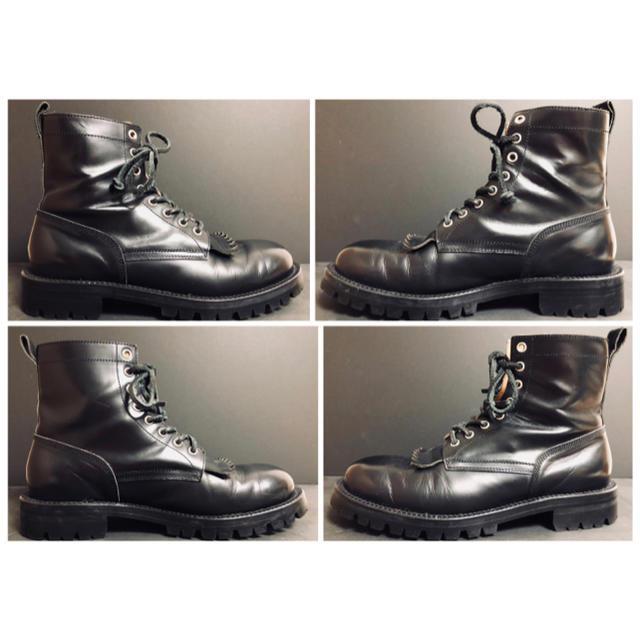 JUNYA WATANABE COMME des GARCONS(ジュンヤワタナベコムデギャルソン)のコムデギャルソン オム 革紐 コンバットブーツ Vibramソール 25.5 黒 メンズの靴/シューズ(ブーツ)の商品写真