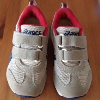 アシックス(asics)のasics　アシックス　TUM186　ベージュ×ネイビーブルー　16センチ(スニーカー)