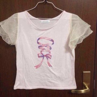 メリージェニー(merry jenny)のmerryjenny  リボンTシャツ(Tシャツ(半袖/袖なし))