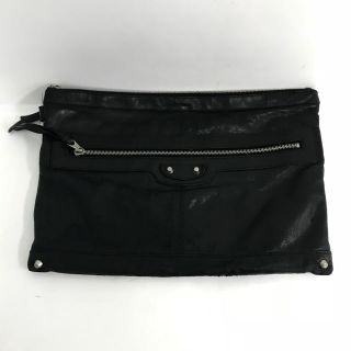 バレンシアガ(Balenciaga)の【BALENCIAGA】バレンシアガ クリップL ラムスキン クラッチバッグ 黒(クラッチバッグ)