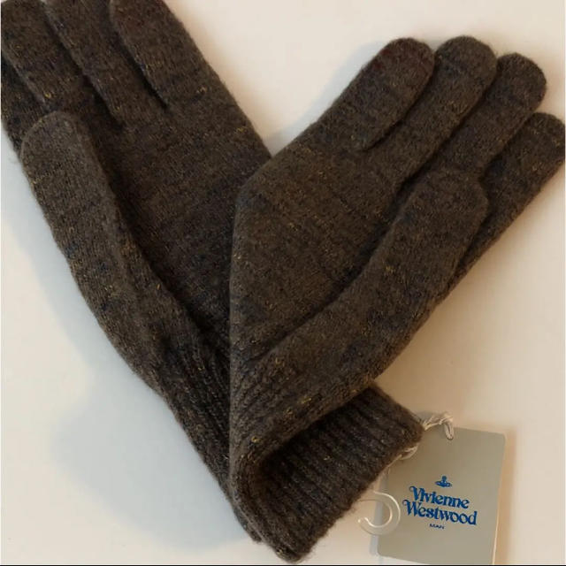 Vivienne Westwood(ヴィヴィアンウエストウッド)の新品タグ ⭐️ ヴィヴィアン ウエストウッド  ニット 手袋 オーブ エンブレム メンズのファッション小物(手袋)の商品写真