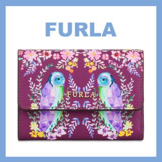 フルラ(Furla)の専用・フルラ 鳥と花柄模様ファスナー付き折たたみ財布 新品未使用！！(財布)