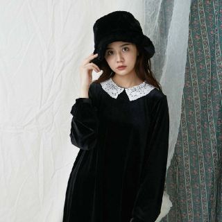 メリージェニー(merry jenny)のmerry jenny★エコファーハットＦブラック美品(ハット)