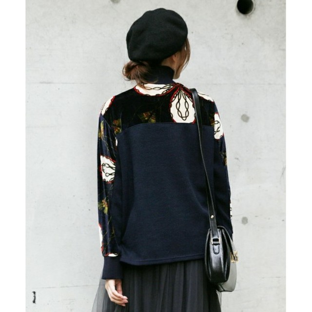 Ameri VINTAGE(アメリヴィンテージ)の【新品】AMERI アメリ / FRINGE PATTERN KNITSEW レディースのトップス(カットソー(長袖/七分))の商品写真