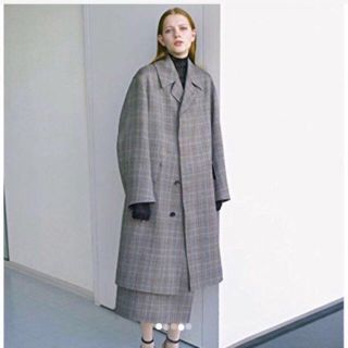 Auralee double face coat グレンチェック(ステンカラーコート)