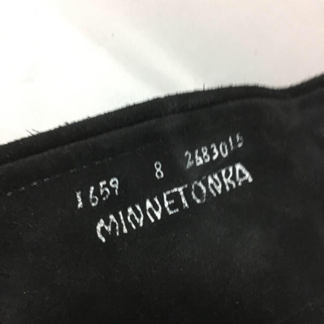 Minnetonka(ミネトンカ)の美品ミネトンカ フリンジ ロングブーツ8ブラック レディースの靴/シューズ(ブーツ)の商品写真