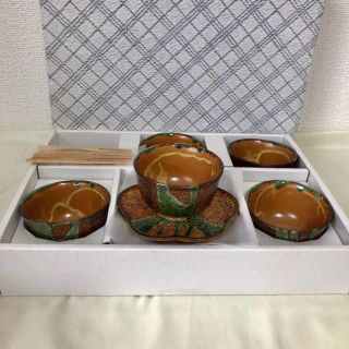 ノリタケ(Noritake)のtonton様 専用【ノリタケ】織部流 湯呑み 菓子皿 茶托 5客セット 未使用(食器)