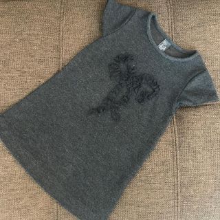 ザラ(ZARA)のZARA Kids 98cm グレー リボン ワンピース (ワンピース)