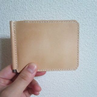 【ハンドメイド】ヌメ革のクールマネークリップ(マネークリップ)