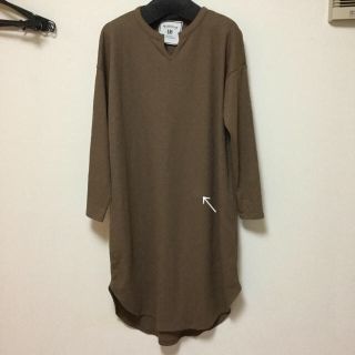 シマムラ(しまむら)のタグ付き しまむら✳︎ワッフル キーネック ワンピース モカ(ロングワンピース/マキシワンピース)