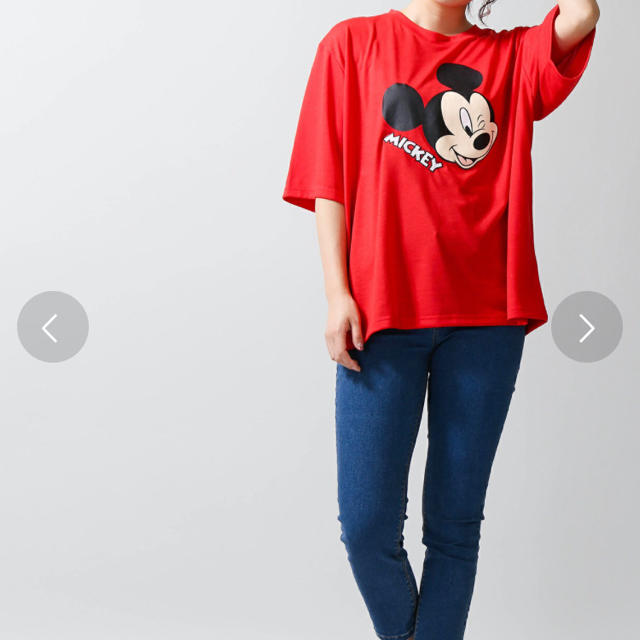 Disney(ディズニー)のウィゴー ミッキー Ｔシャツ 新品 レッド 赤 レディースのトップス(Tシャツ(半袖/袖なし))の商品写真