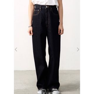 アズールバイマウジー(AZUL by moussy)のazulbymoussy ハイウエストワイドデニムパンツ 26 M(デニム/ジーンズ)