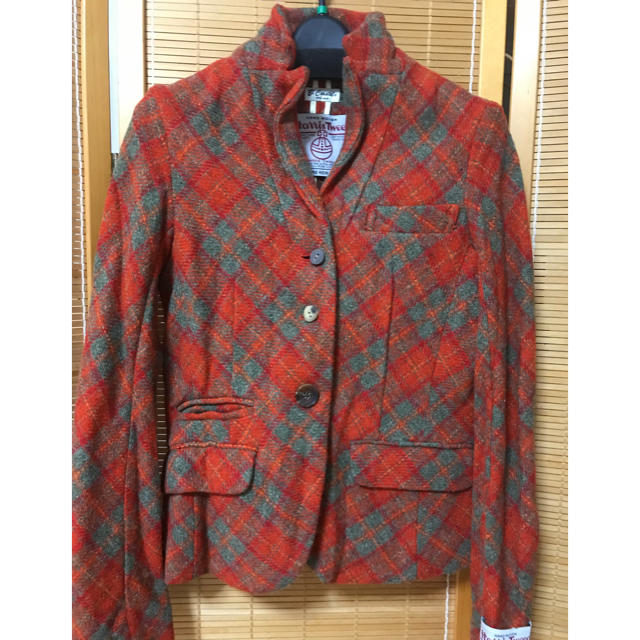 テーラードジャケットハリスツイード(Harris Tweed）オレンジジャケット