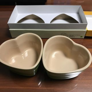 ルクルーゼ(LE CREUSET)のル・クルーゼ  ハート型 ラムカン グリーン(食器)