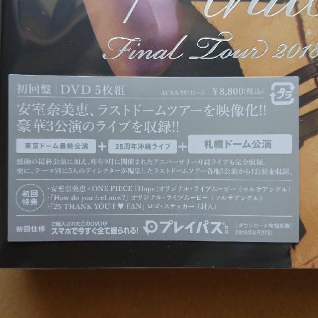 安室奈美恵 Finally 初回限定盤 札幌ドーム DVD+クリアファイル