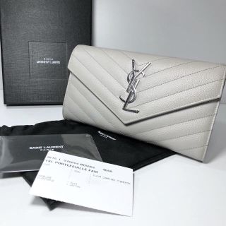 Saint Laurent - 【美品】サンローラン Vステッチ 長財布 グレーの通販