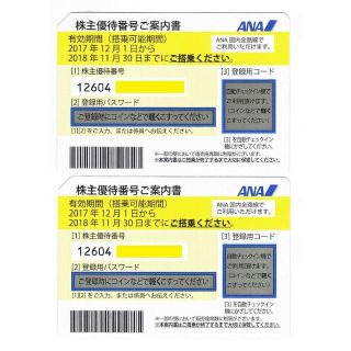 2枚セット ANA株主優待券 クリックポストで発送の通販｜ラクマ