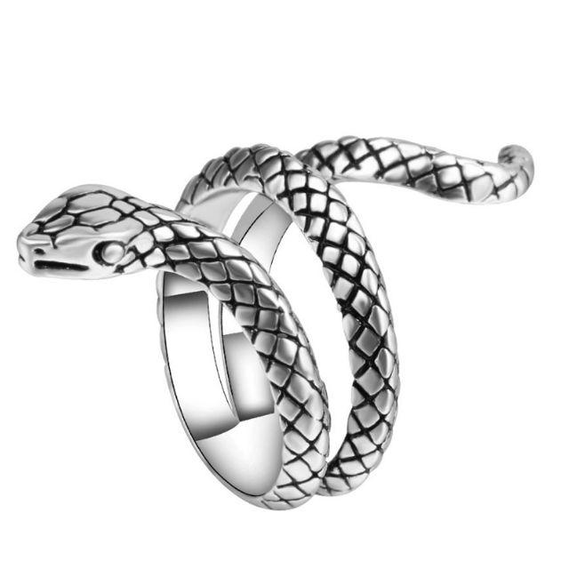 リング 指輪 蛇 スネーク スパイラル シルバー 開運 白蛇 へび ヘビ 爬虫類 レディースのアクセサリー(リング(指輪))の商品写真