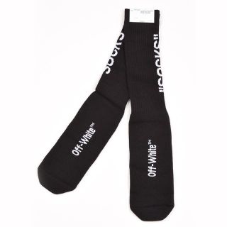 オフホワイト(OFF-WHITE)のOFF-WHITE オフホワイト QUOTE ブラックソックス 靴下(ソックス)