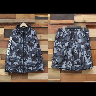 エフシーアールビー(F.C.R.B.)の極美品 M 最安値 18ss CAMOUFLAGE PRACTICE 上下セット(ナイロンジャケット)