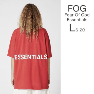 フィアオブゴッド(FEAR OF GOD)の込 Fog Essentials Tee Tシャツ L  赤(Tシャツ/カットソー(半袖/袖なし))