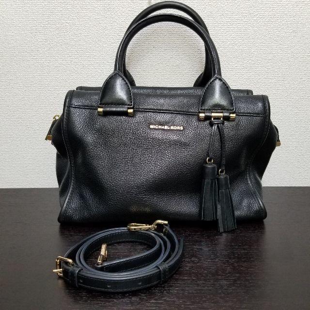 Michael Kors(マイケルコース)のマイケルコース　ハンドバッグ　美品☆　黒　2way　フリンジ付き レディースのバッグ(ハンドバッグ)の商品写真