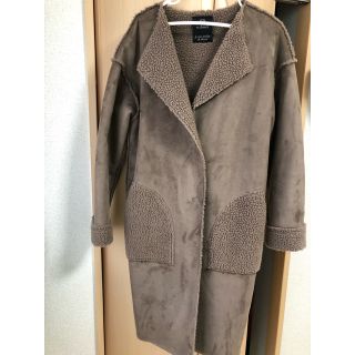 ダブルクローゼット(w closet)の【sdonss様 専用】wcloset ボア ひざ上丈 コート ブラウン(ムートンコート)