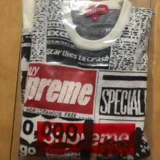 シュプリーム(Supreme)のsupreme newsprint sweater M ニュースプリント ニット(ニット/セーター)