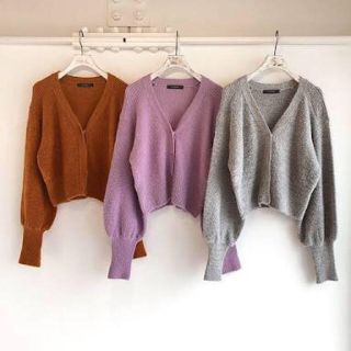 ダブルクローゼット(w closet)のw closet モヘアボリューム袖カーディガン(カーディガン)