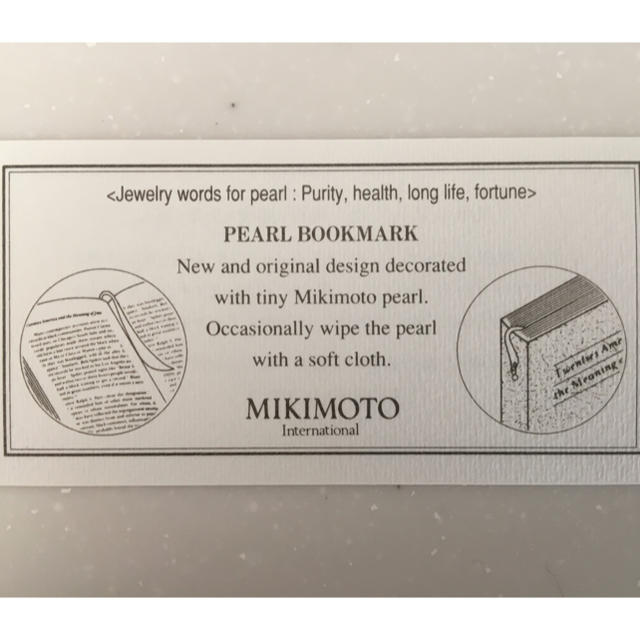 MIKIMOTO(ミキモト)のMIKIMOTO ミキモト パール ブックマーク ハンドメイドの文具/ステーショナリー(しおり/ステッカー)の商品写真