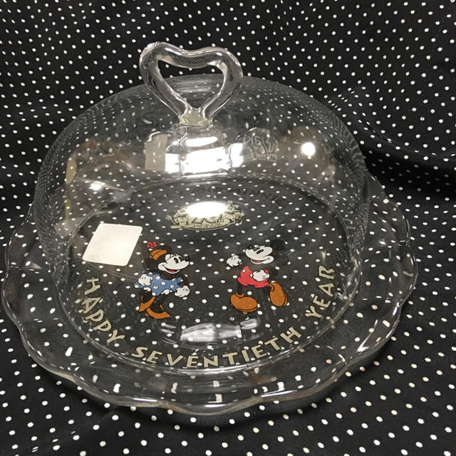激レア❣️日本製✳️ミッキー&ミニー 70周年記念 耐熱ガラス ケーキドーム