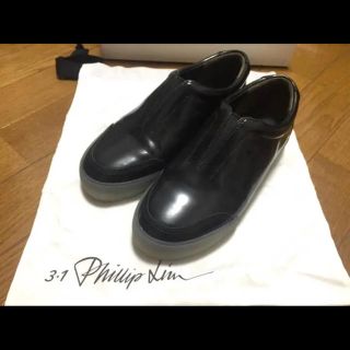 スリーワンフィリップリム(3.1 Phillip Lim)の【美品】フィリップリム ブラック スニーカー 革靴(スニーカー)