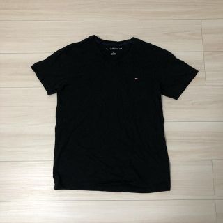 トミーヒルフィガー(TOMMY HILFIGER)のTOMMY HILFIGER Tシャツ Sサイズ Vネック ブラック(Tシャツ(半袖/袖なし))