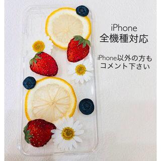 ハンドメイド iPhoneケース スマホケース 苺  レモン ブルーベリー (スマホケース)
