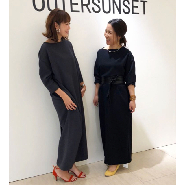 DEUXIEME CLASSE(ドゥーズィエムクラス)のoutersunset 辺見えみり コクーンワンピース ネイビー レディースのワンピース(ロングワンピース/マキシワンピース)の商品写真