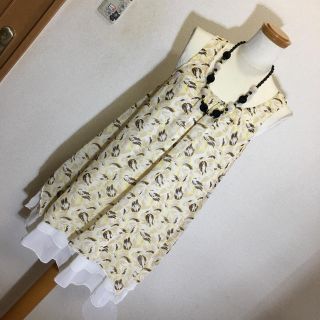 キューティーブロンド(Cutie Blonde)のワールド キューティブロンド シフォンチュニックワンピース 秋色 M 美品(チュニック)