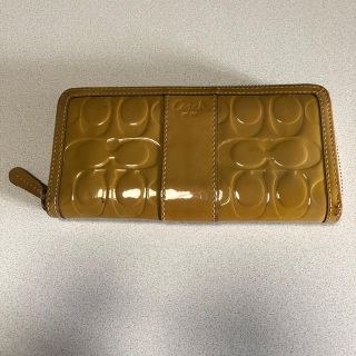 コーチ(COACH)のコーチ 長財布 金色 黄色 正規品 エナメル(財布)