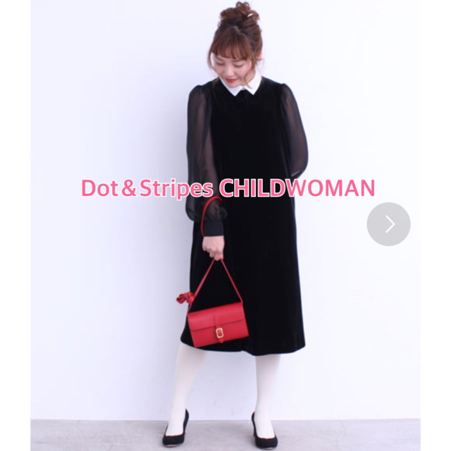 Dot&Stripes CHILDWOMAN(ドットアンドストライプスチャイルドウーマン)のもず様専用Dot＆Stripes CHILDWOMAN ベロアワンピース  レディースのワンピース(ひざ丈ワンピース)の商品写真