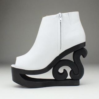 ジェフリーキャンベル(JEFFREY CAMPBELL)のジェフリーキャンベルのスケートシューズです。 ホワイトコンビブラック 36(ブーティ)