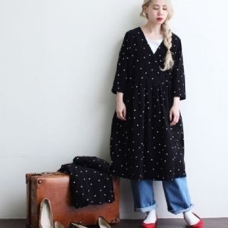 ドットアンドストライプスチャイルドウーマン(Dot&Stripes CHILDWOMAN)のシャツコールカシュクールワンピース(ひざ丈ワンピース)