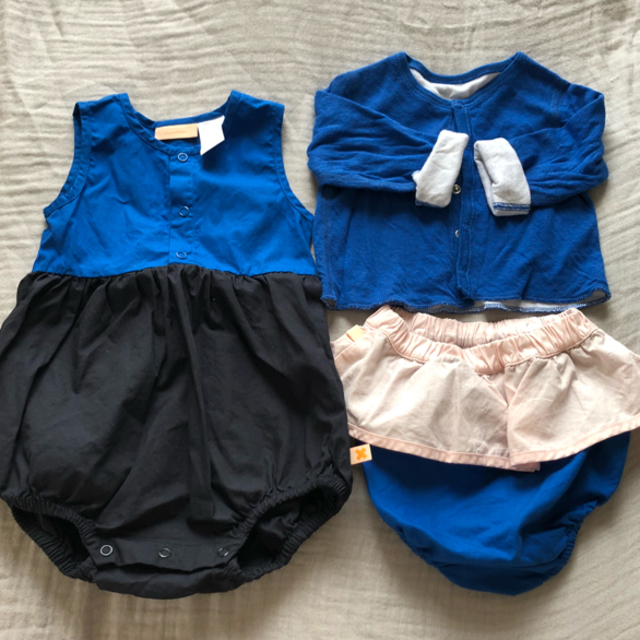 こどもビームス(コドモビームス)のtiny cottons ロンパース ブルマ 帽子 bobochoses  キッズ/ベビー/マタニティのベビー服(~85cm)(ロンパース)の商品写真