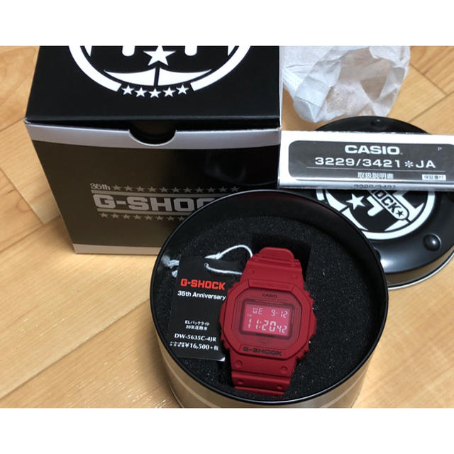 G-SHOCK(ジーショック)の新品 DW-5635C-4JR G-SHOCK 35周年red out メンズの時計(腕時計(デジタル))の商品写真
