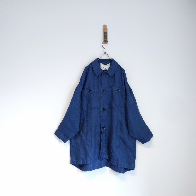 l'atelier du savon(アトリエドゥサボン)の2018SS  リネン 中白　Big カバーオール レディースのジャケット/アウター(スプリングコート)の商品写真