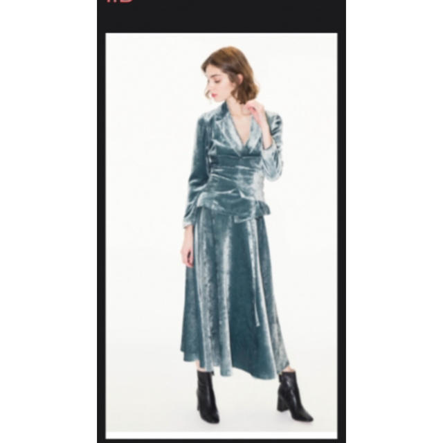 FRAY I.D(フレイアイディー)のFRAY I.D ベルベットスカート&ビスチェ セット ブルー レディースのスカート(ロングスカート)の商品写真
