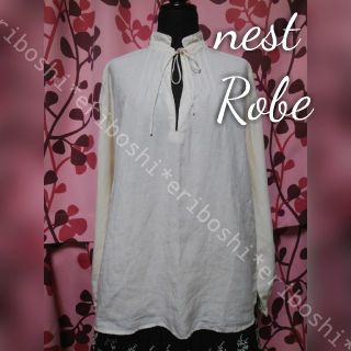 ネストローブ(nest Robe)のnest Robeネストローブ★ハイネックリネンブラウス(シャツ/ブラウス(長袖/七分))