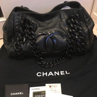 シャネル(CHANEL)の【キラママ様専用】美品&最終値下げ CHANEL ブラック チェーンバッグ(ショルダーバッグ)