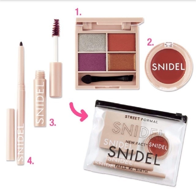 SNIDEL(スナイデル)のおまけつき♪新品SNIDEL コスメセット&ポーチ コスメ/美容のキット/セット(コフレ/メイクアップセット)の商品写真