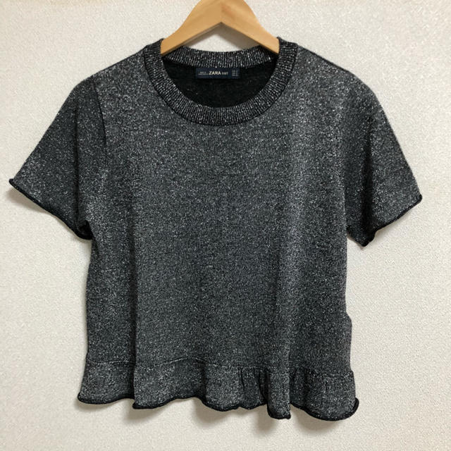 ZARA(ザラ)のZARA ラメ Tシャツ グリッター レディースのトップス(Tシャツ(半袖/袖なし))の商品写真