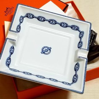 エルメス(Hermes)のHERMES シェーヌダンクル アシュトレイ 灰皿 ブルー エルメス(灰皿)