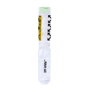 オフホワイト(OFF-WHITE)の[OFF-WHITE] FIRETAPE SOCKS　靴下　試着のみ(ソックス)